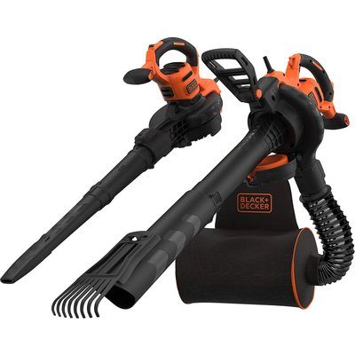 Black+Decker BEBLV301 пылесос-воздуходув с насадкой-граблями, 3 кВт, 404 км/ч, 11.7 м3/мин, мешок 72 л фото