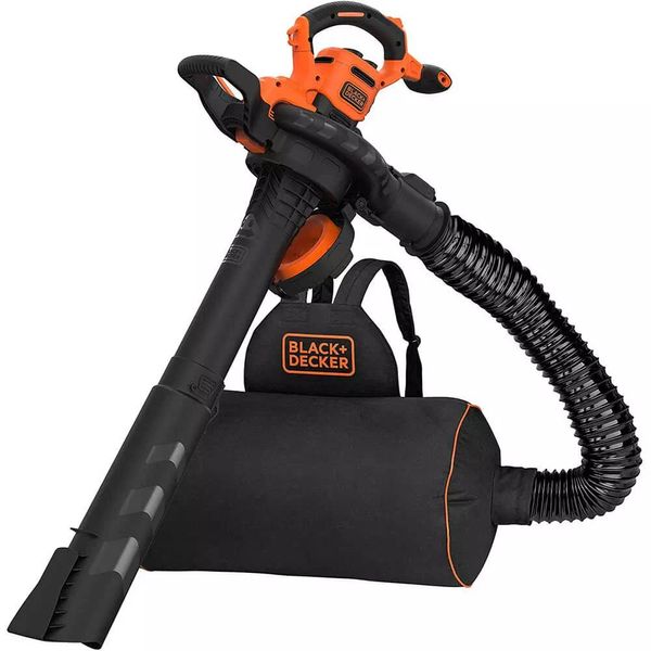 Black+Decker BEBLV301 пылесос-воздуходув с насадкой-граблями, 3 кВт, 404 км/ч, 11.7 м3/мин, мешок 72 л фото