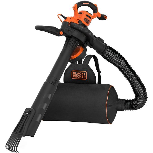 Black+Decker BEBLV301 пилосос-повітродув з насадкою-граблями, 3 кВт, 404 км/год, 11.7 м3/хв, мішок 72 л фото