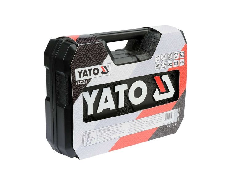 Набір інструментів YATO YT-12681, 1/2"-1/4", М4-32 мм, 94 од. фото