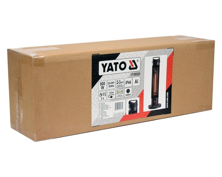 Інфрачервоний вертикальний обігрівач YATO YT-99520 + пульт ДК, 800 Вт, до 3 м2 фото
