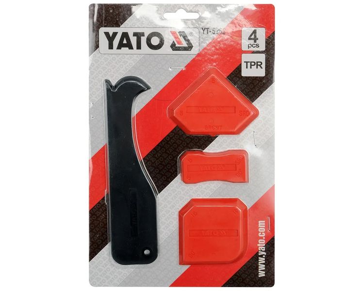 Шпатели для силикона с фигурным скребком YATO YT-5262, 4 шт фото