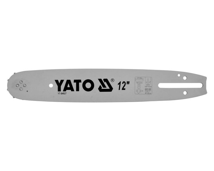 Шина до бензопили 30 см YATO YT-84927, паз 1.3 мм, для ланцюга на 44 ланки, крок 3/8″ фото