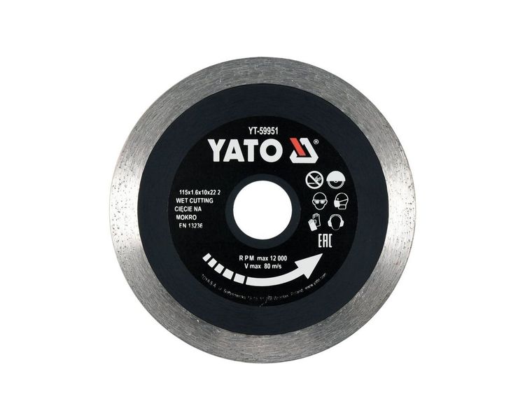 Диск для плитки алмазный 115 мм YATO YT-59951, 1.6х10 мм, 22.2 мм фото