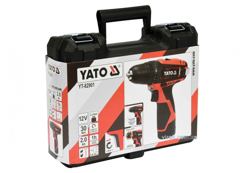 Шуруповерт аккумуляторный YATO YT-82901, 12В, 2Ач, 30Нм фото