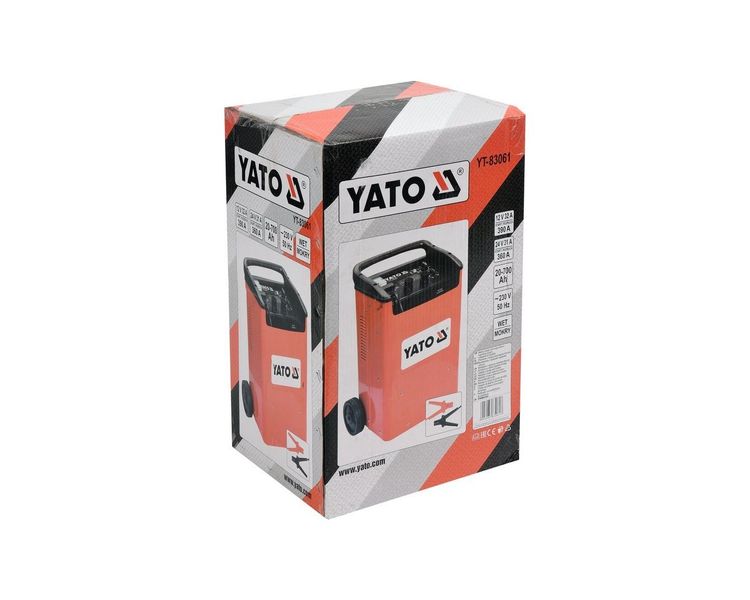 Пуско-зарядное устройство YATO YT-83061, 12/24 В, пуск 390 А, зарядка 32 А, 20-700 Ач фото
