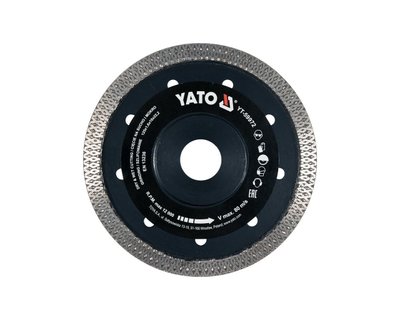Диск для різання плитки без сколів YATO YT-59972, 125 мм, 1.6x10 мм, 22.2 мм фото