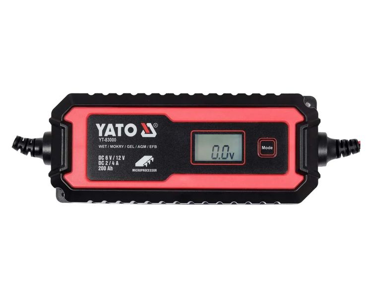 Интеллектуальное зарядное устройство 4А для автомобильных АКБ YATO YT-83000, 6/12 В, 2/4 А фото