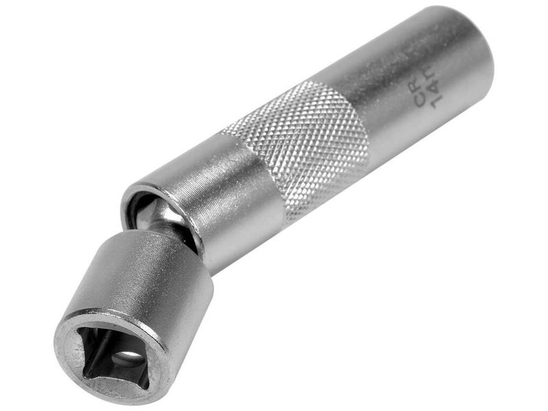 Головка свічкова М14 мм дванадцятигранна магнітна з шарніром YATO YT-38516, 3/8", 19х98 мм, CrV фото