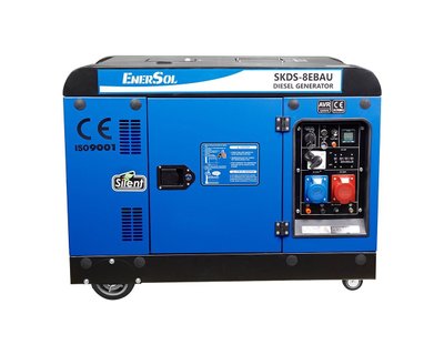 Генератор дизельный в кожухе EnerSol SKDS-8EBAU, 8.0 кВт, 230/380В, электростартер фото