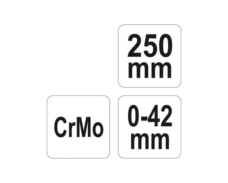 Кліщі затискні з фіксатором хромовані YATO YT-2473, розкриття 42 мм, 250 мм, сталь CrMo фото