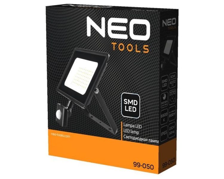 LED прожектор 50 Вт з датчиком руху NEO TOOLS 99-050, 4000 лм, алюміній, IP65, без вилки фото