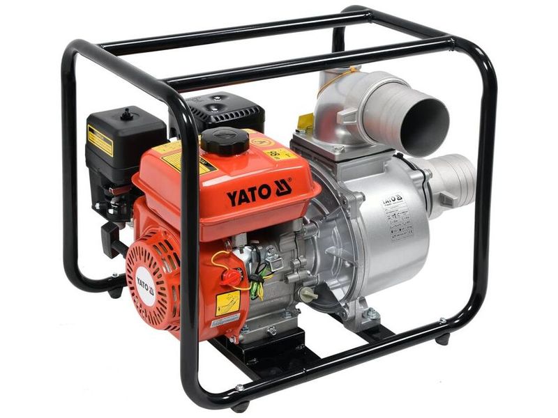 Мотопомпа бензинова для брудної води YATO YT-85403, 7.7 к.c., 96 м³/год, до 20 м, 4" фото