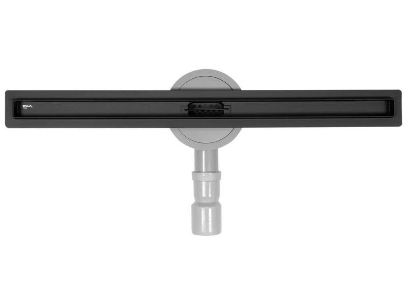 Линейный трап для душа 60 см с поворотным сифоном FALA SLIM BLACK 71636, сверхузкий, нержавеющая сталь фото