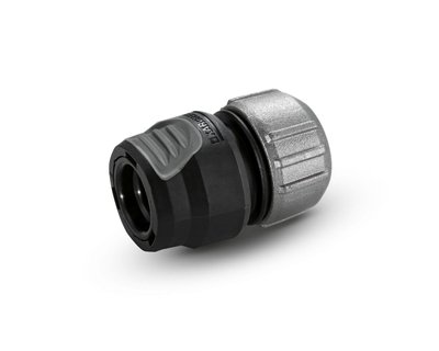 Коннектор на шланг 1/2"-5/8"-3/4" з аквастопом алюмінієвий Karcher Premium фото