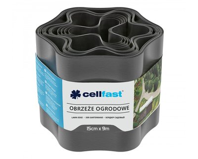 Стрічка бордюрна садова Cellfast 30-052, 150 мм х 9 м, сіра фото