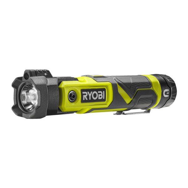 Фонарик аккумуляторный с поворотной головкой магнитом и лазером Ryobi RLP4-120G, 4В, 2 Ач, фото