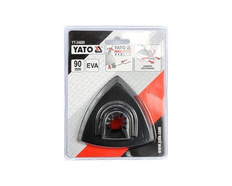 Насадка для реноватора с липучкой для наждачной бумаги YATO, 90х90х90 мм фото