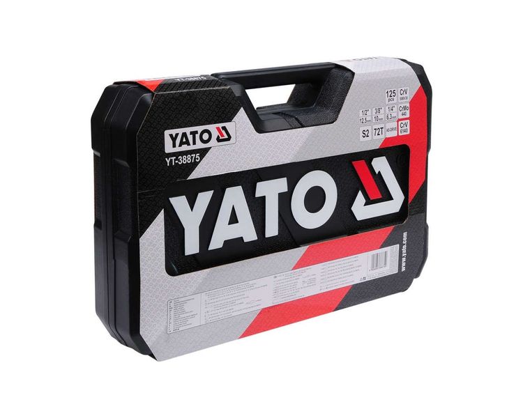 Набор инструментов YATO YT-38875, 1/2"-1/4"-3/8", М4-32 мм, 126 ед фото