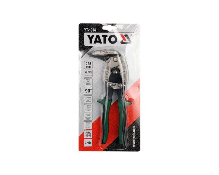 Ножницы по металлу угловые правые YATO YT-1914, 225 мм, Cr-Mo фото