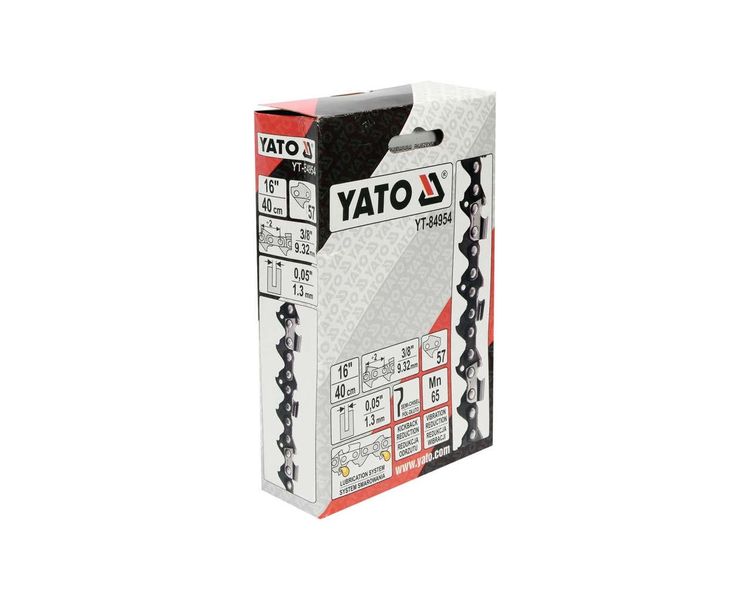 Цепь для бензопилы 57 звеньев шаг 3/8" YATO YT-84954, 16" (40 см), паз 1.3 мм фото