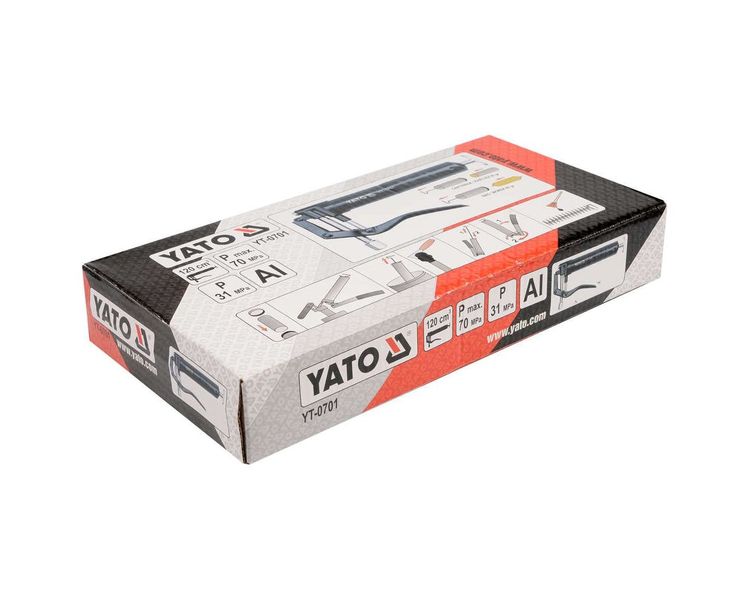 Шприц смазочный для картриджа 85 гр YATO YT-0701, 120 см3, 310 Bar фото
