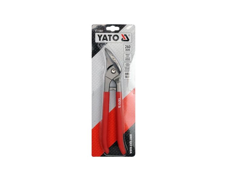 Ножиці по металу ковані праві YATO YT-1901, 260 мм, до 0.94 мм фото
