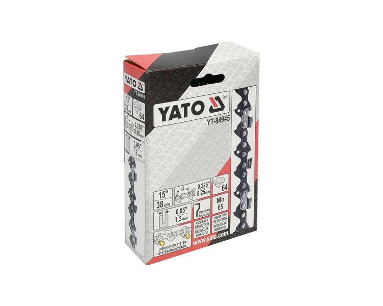 Цепь для бензопилы 64 звена шаг 0.325" YATO YT-84945, 15" (38 см), паз 1.3 мм фото