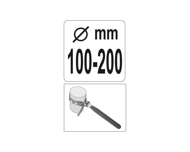 Ключ для масляного фільтра ремінний YATO YT-0825, 100-200 мм фото