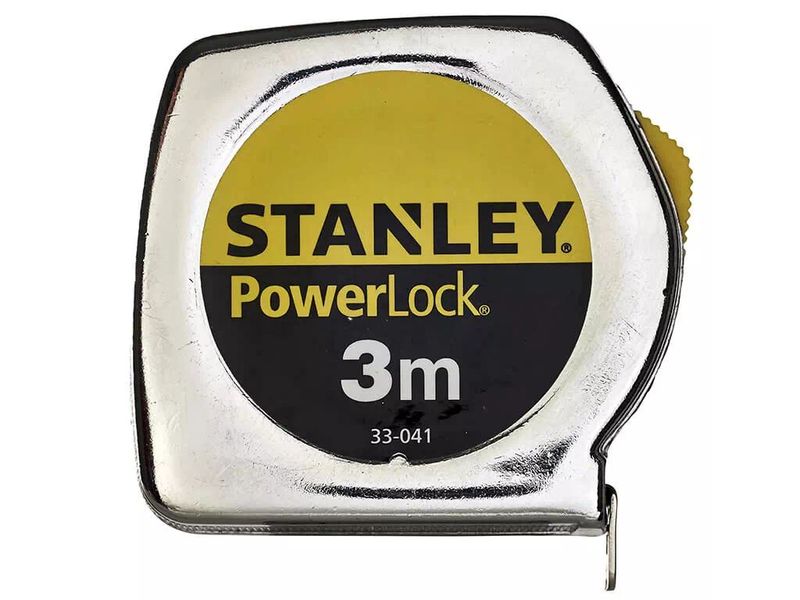Рулетка STANLEY Powerlock (0-33-041), 3 м, ширина 19 мм, хромированный пластиковый корпус фото