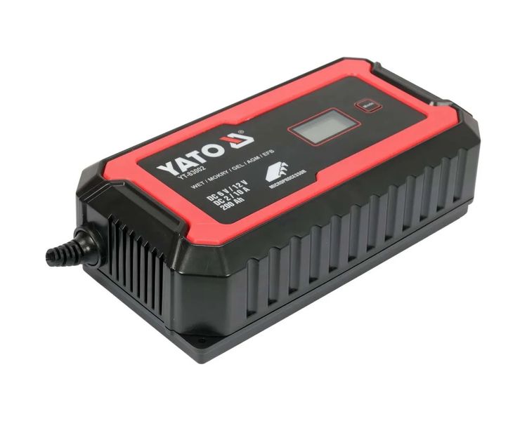 Інтелектуальний зарядний пристрій 10А для автомобільних АКБ YATO YT-83002, 6/12 В, 2/10 А фото
