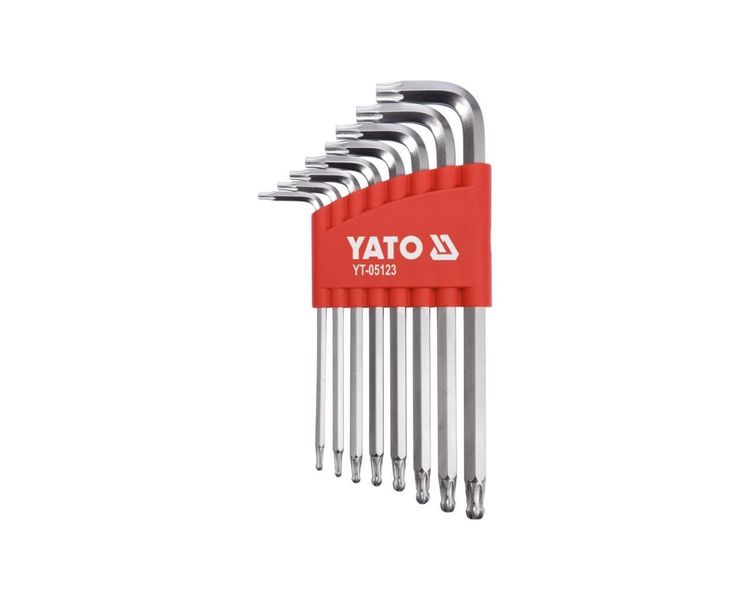 Набір шестигранних ключів ТОRХ з кулею YATO YT-05123, Т9-Т40, 8 шт фото