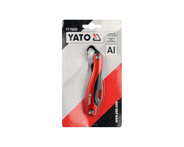 Нож складной типа Боуи YATO YT-76050, лезвие "щучка" 75 мм, 125 мм, карабин фото