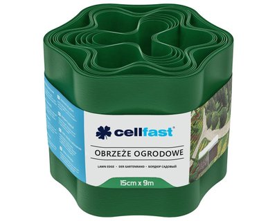 Лента бордюрная садовая Cellfast 30-002H, 150 мм х 9 м, зелена фото