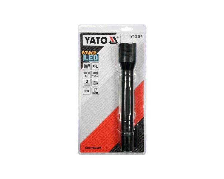 LED фонарь YATO YT-08567 на батарейках, 10 Вт, 1000 Лм, 46х254 мм фото