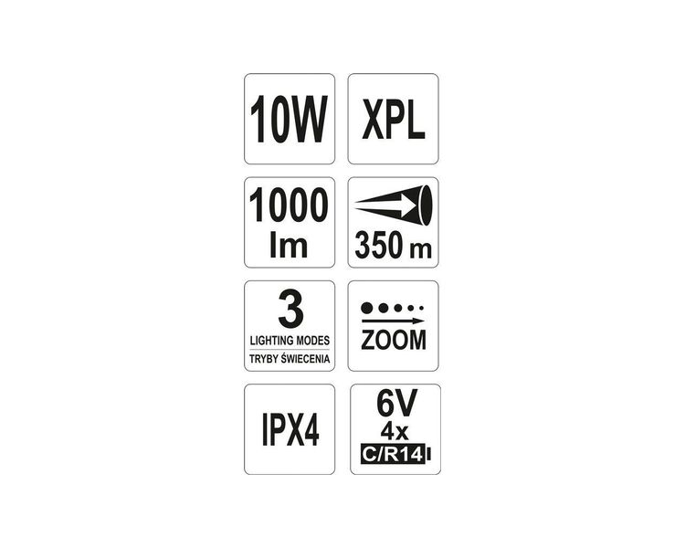 LED ліхтар YATO YT-08567 на батарейках, 10 Вт, 1000 Лм, 46х254 мм фото