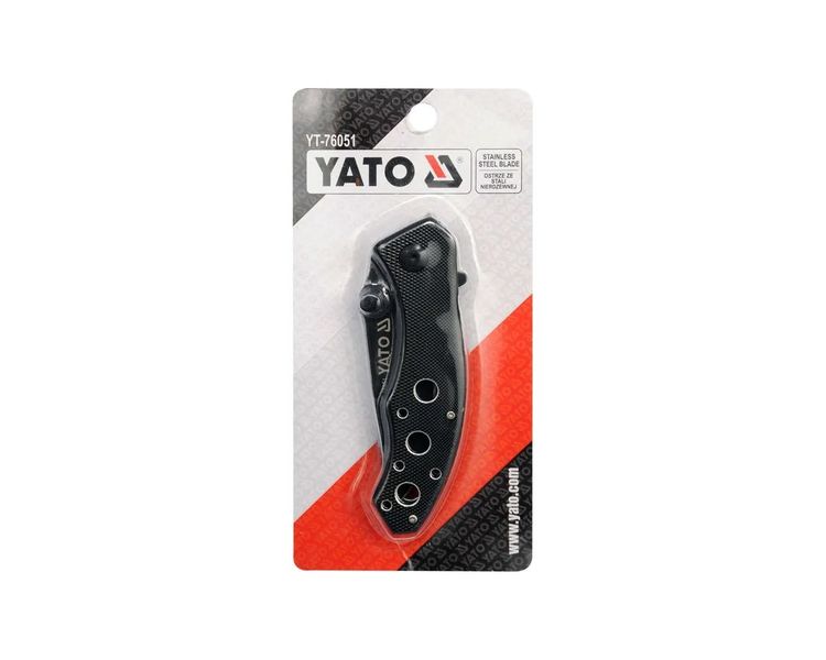 Нож складной из нержавеющей стали YATO YT-76051, лезвие 75 мм, 190 мм фото