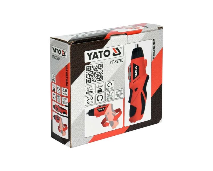 Отвертка аккумуляторная YATO YT-82760, 3.6 В, 1.3 Ач, 3 Нм фото