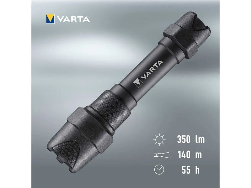 LED фонарь ударостойкий водонепроницаемый 350 лм VARTA Indestructible F20 Pro, 2хАА фото