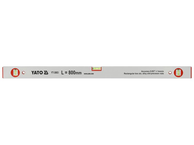 Рівень алюмінієвий 80 см YАТО YT-3003, 3 капсули, товщина профілю 1.5 мм фото