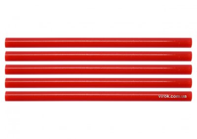 Стрижні клейові червоні YATO, 11.2х200 мм, 5 шт. фото