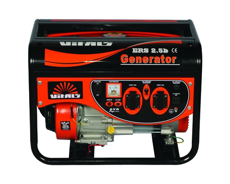 Генератор бензиновый Vitals ERS 2.5b, 2.8 кВт, 230В, бак 15 л фото