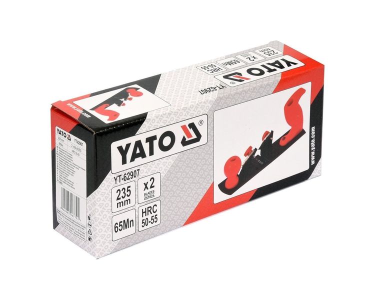 Рубанок ручний металевий для кромок YATO YT-62907, 2 леза 61х23 мм фото