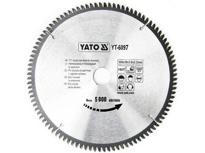 Диск по алюмінію 300 мм YATO YT-6097, 100 T, посадка 30 мм фото