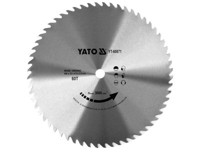 Диск пильний по дереву 500 мм YATO YT-60871, товщина пропилу 4.5 мм, посадка 32 мм, 60Т фото
