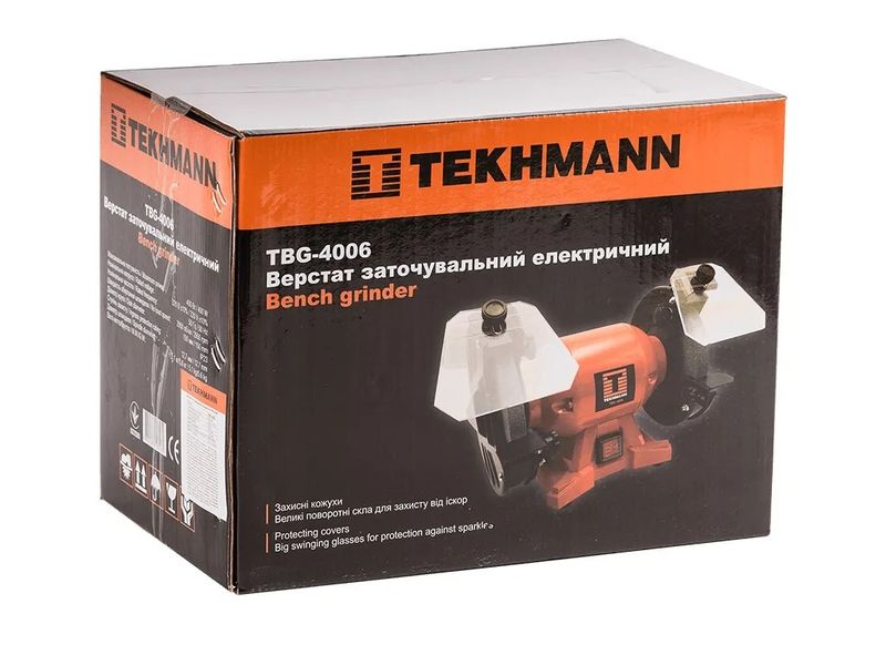 Точильный станок с кругами 150 мм TEKHMANN TBG-4006, 400 Вт, 2950 об/мин фото