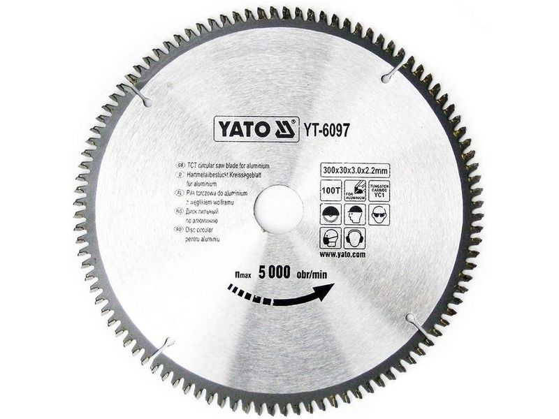 Диск по алюминию 300 мм YATO YT-6097, 100 T, посадка 30 мм фото