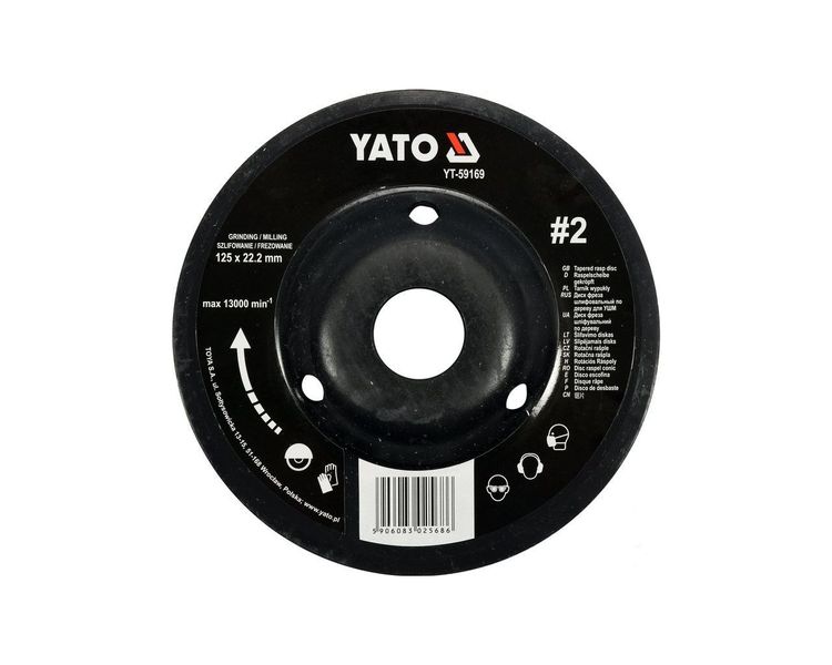 Диск-фреза по дереву для КШМ YATO YT-59169, 125х22.2 мм, шорсткість №2 фото