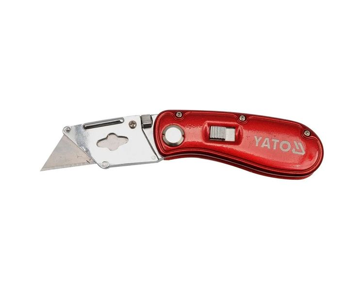 Нож складной с лезвием трапецией YATO YT-7534, лезвие 61×33 мм + 5 запасных фото
