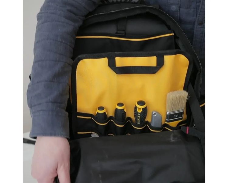 Рюкзак строительный с пластиковим дном STANLEY FatMax, 36x46x27 см, 50 карманов фото